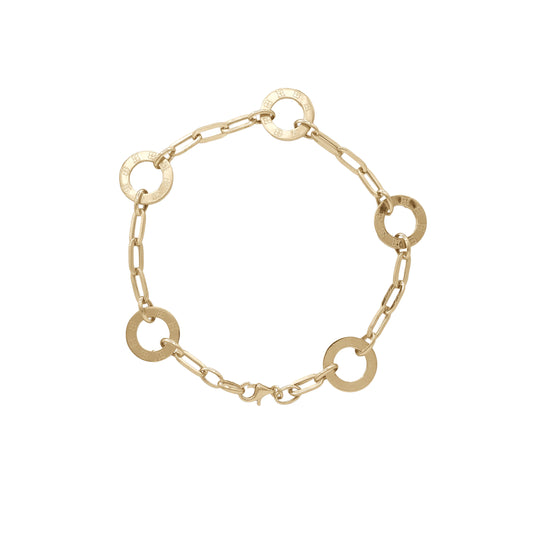 18k Yellow Gold Circle Link Chain Bracelet | Jamal Al Muhra