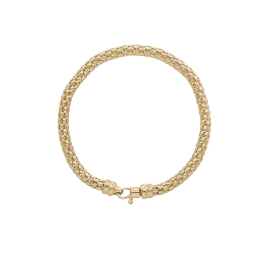 18k Yellow Gold Beaded Mesh Chain Bracelet | Jamal Al Muhra