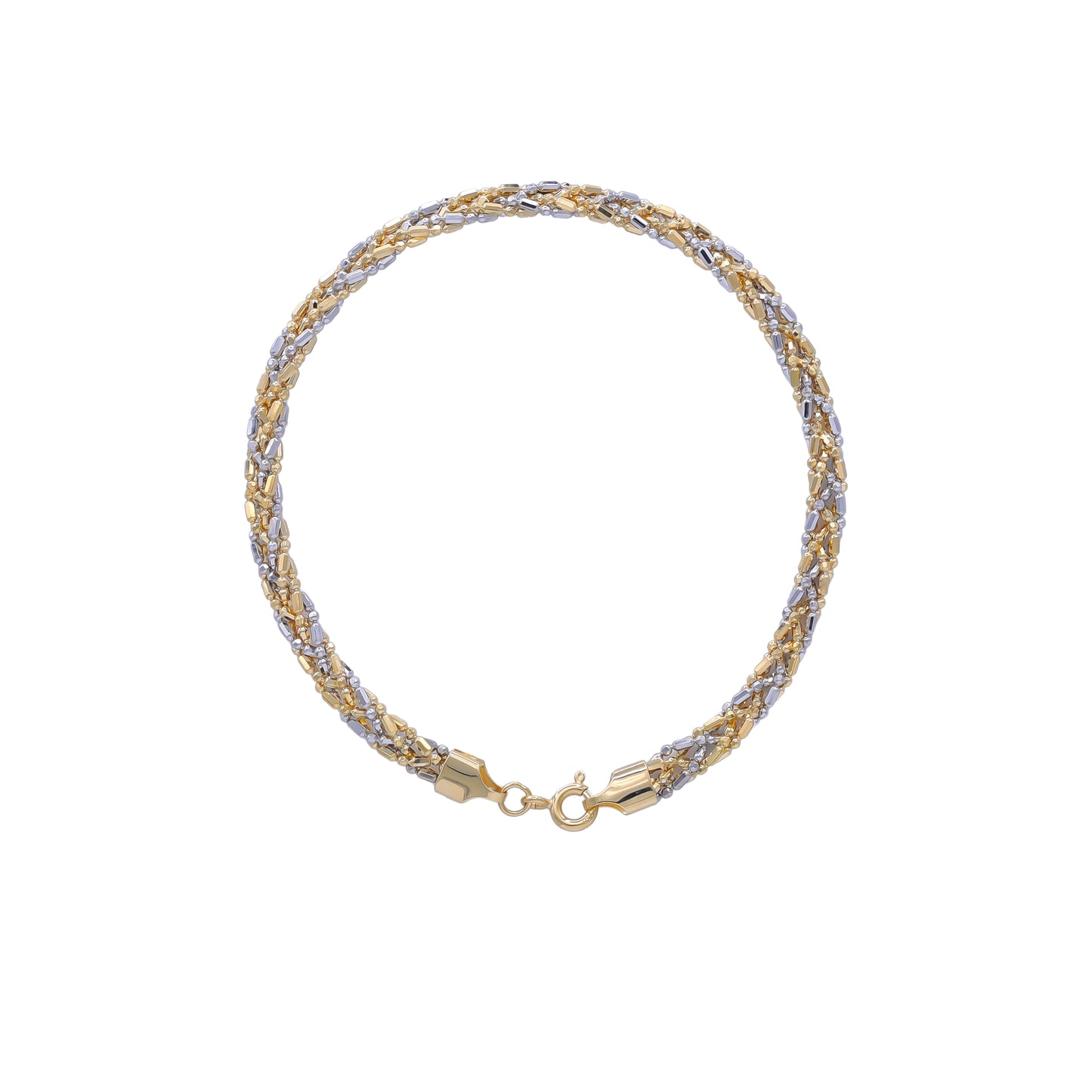 18k Tri-Color Braided Gold Chain Bracelet | Jamal Al Muhra