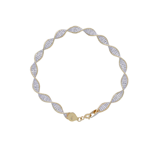18k Yellow & White Gold Twisted Wave Bracelet | Jamal Al Muhra