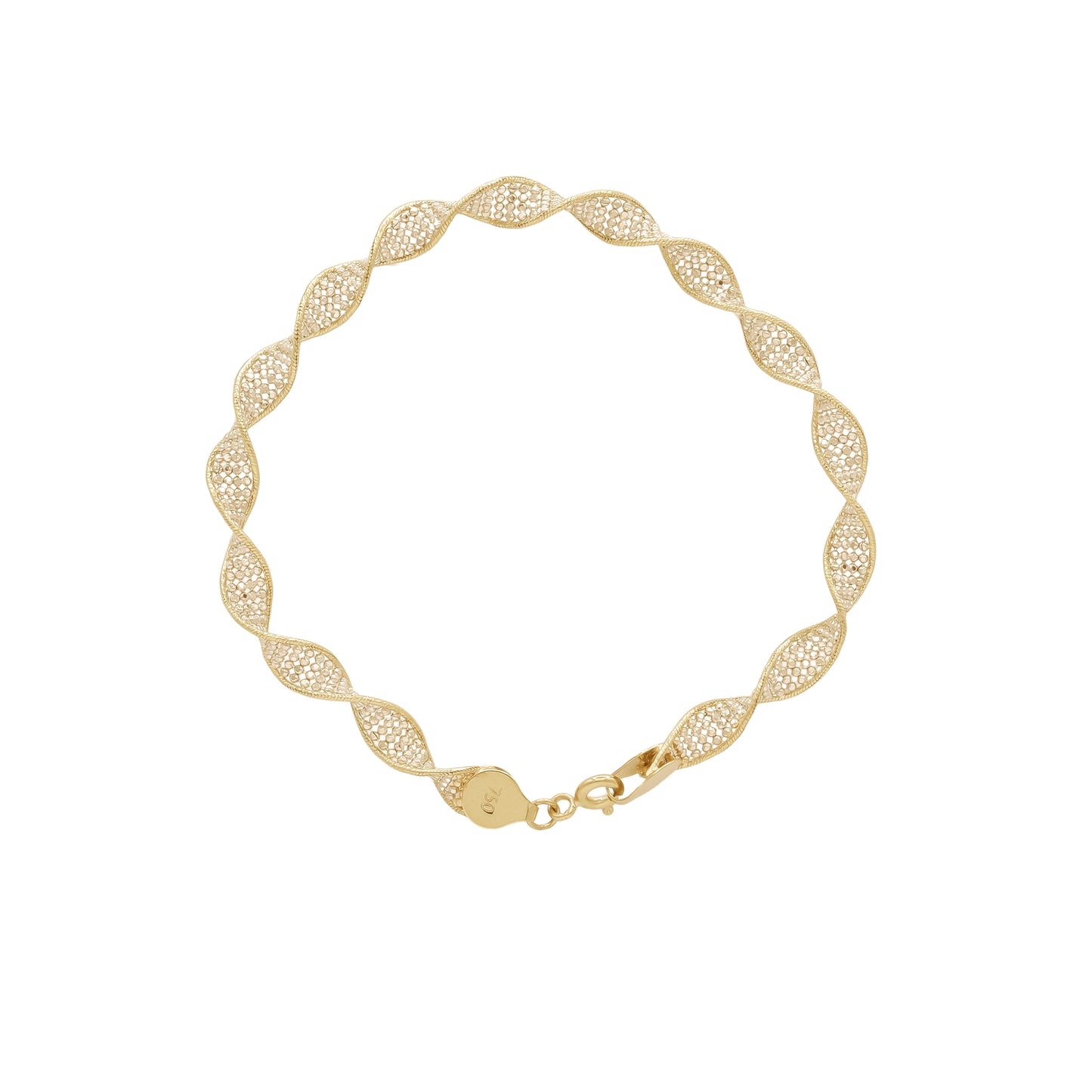 18k Yellow Gold Twisted Wave Bracelet | Jamal Al Muhra