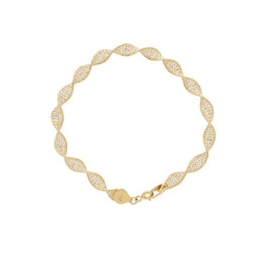 18k Yellow Gold Twisted Wave Bracelet | Jamal Al Muhra