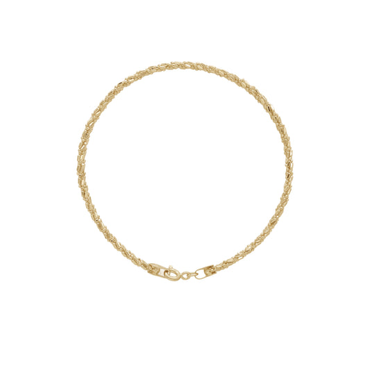 18k Yellow Gold Textured Rope Chain Bracelet | Jamal Al Muhra