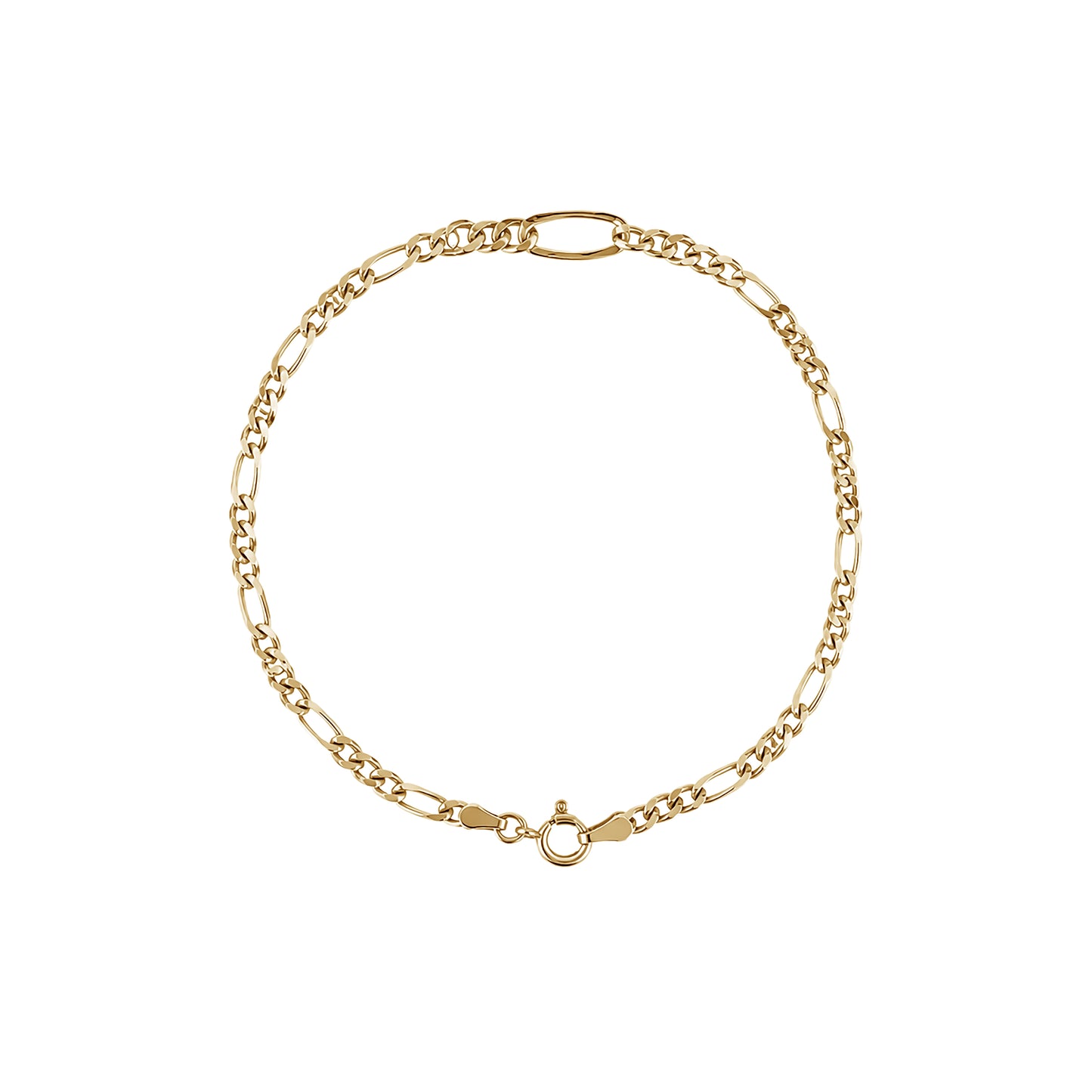 Figaro Link Bracelet | 18k Yellow Gold