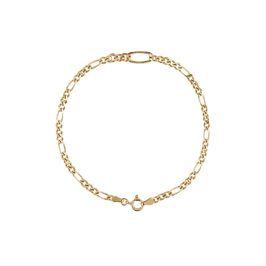 Figaro Link Bracelet | 18k Yellow Gold