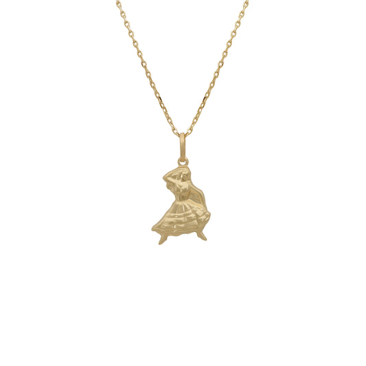 Dancing Lady Pendant - 18k Yellow Gold from Jamal Al Muhra