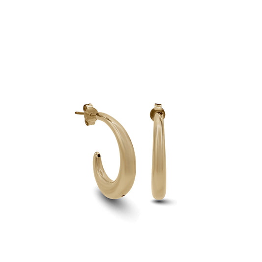 18k Gold Bold Hoop Earrings | Sleek Modern Design | Jamal Al Muhra