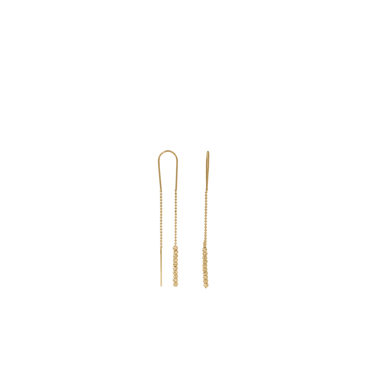 18k Gold Long Slim Earrings | Minimalist Chain-Drop Design | Jamal Al Muhra