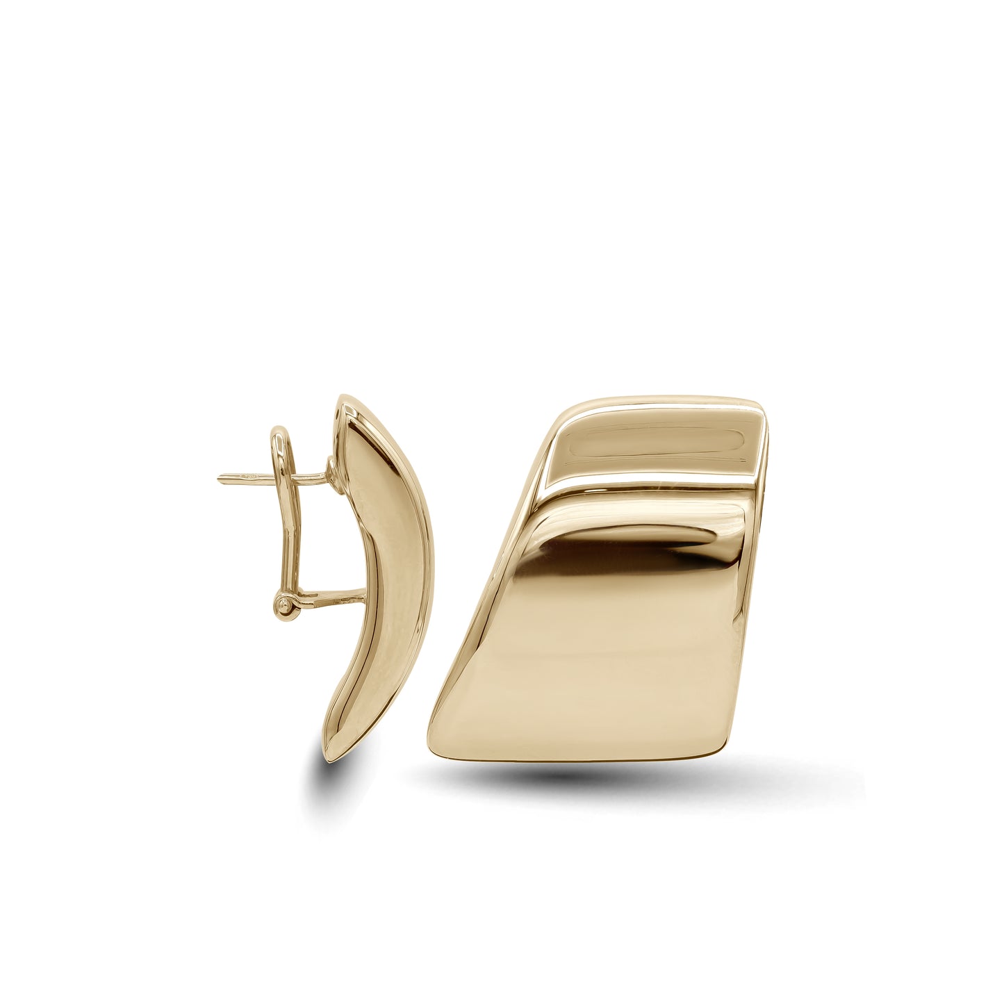 18k Gold Modern Sculpted Earrings | Bold Asymmetric Design | Jamal Al Muhra