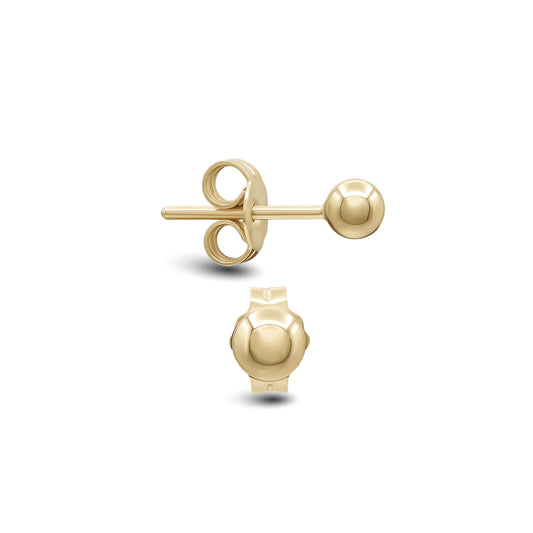Round Stud Earrings | 18k Yellow Gold