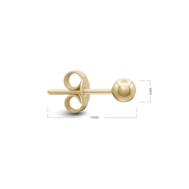 Round Stud Earrings | 18k Yellow Gold