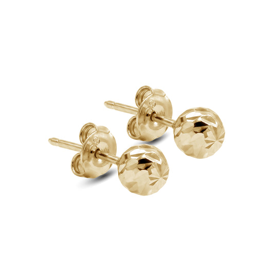 Designed Cut Stud Earrings | 18k Yellow Gold