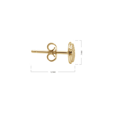 Screw Diamond Cut Stud Earrings | 18k Yellow Gold