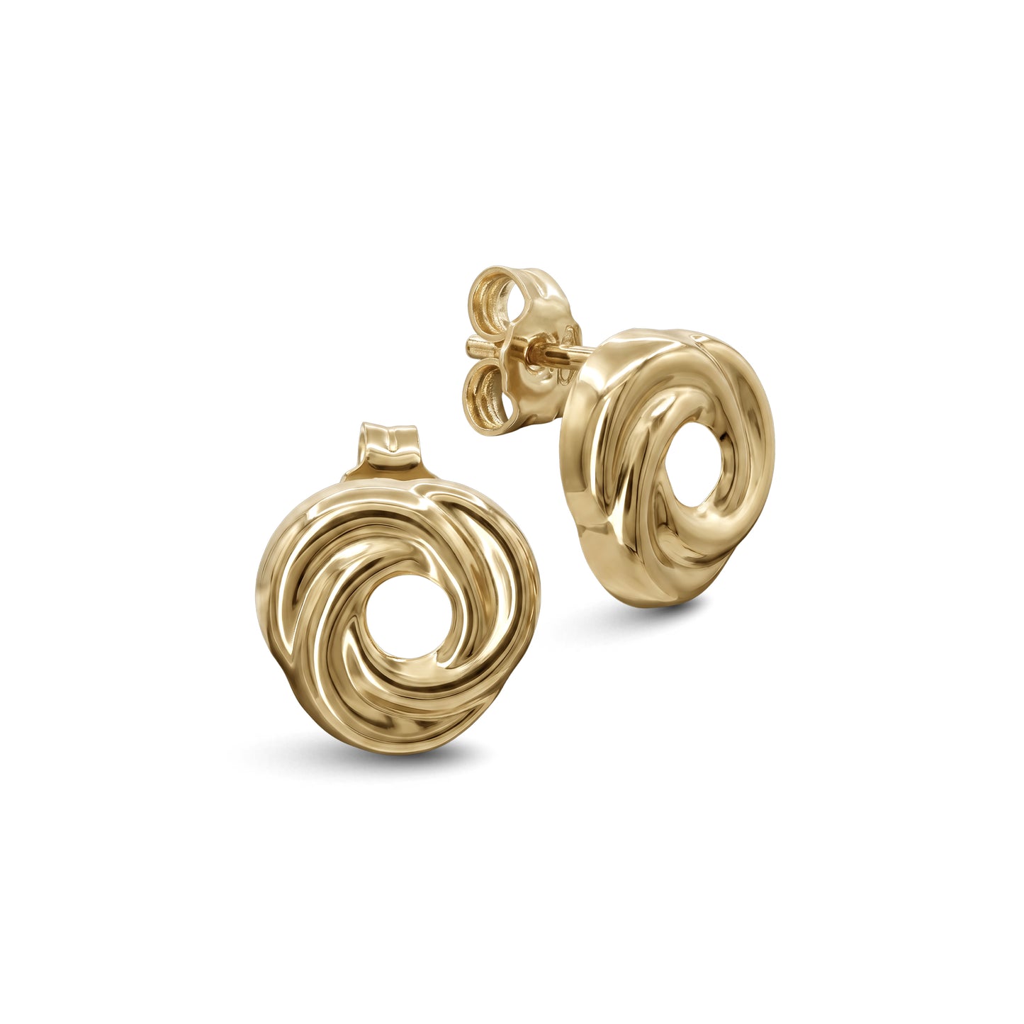 Spiral Stud Earrings - 18k Yellow Gold from Jamal Al Muhra