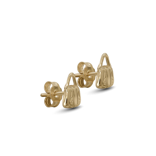 Purse Stud Earrings | 18k Yellow Gold