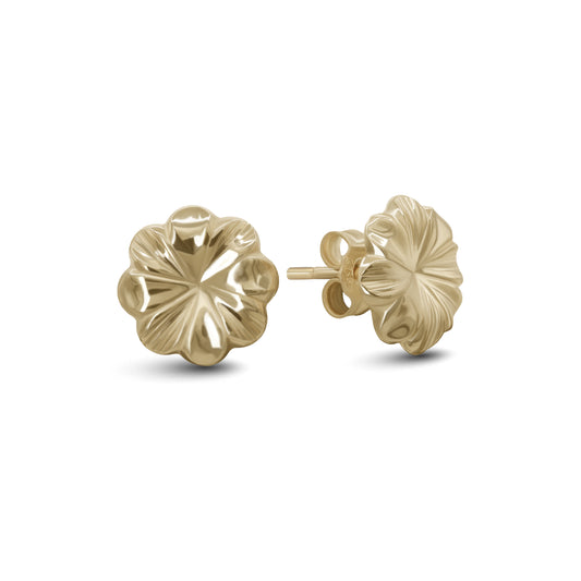 Floral Stud Earrings | 18k Yellow Gold