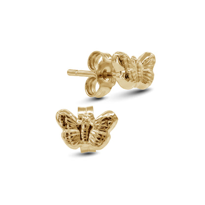 Butterfly Stud Earrings | 18k Yellow Gold