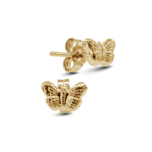 Butterfly Stud Earrings | 18k Yellow Gold