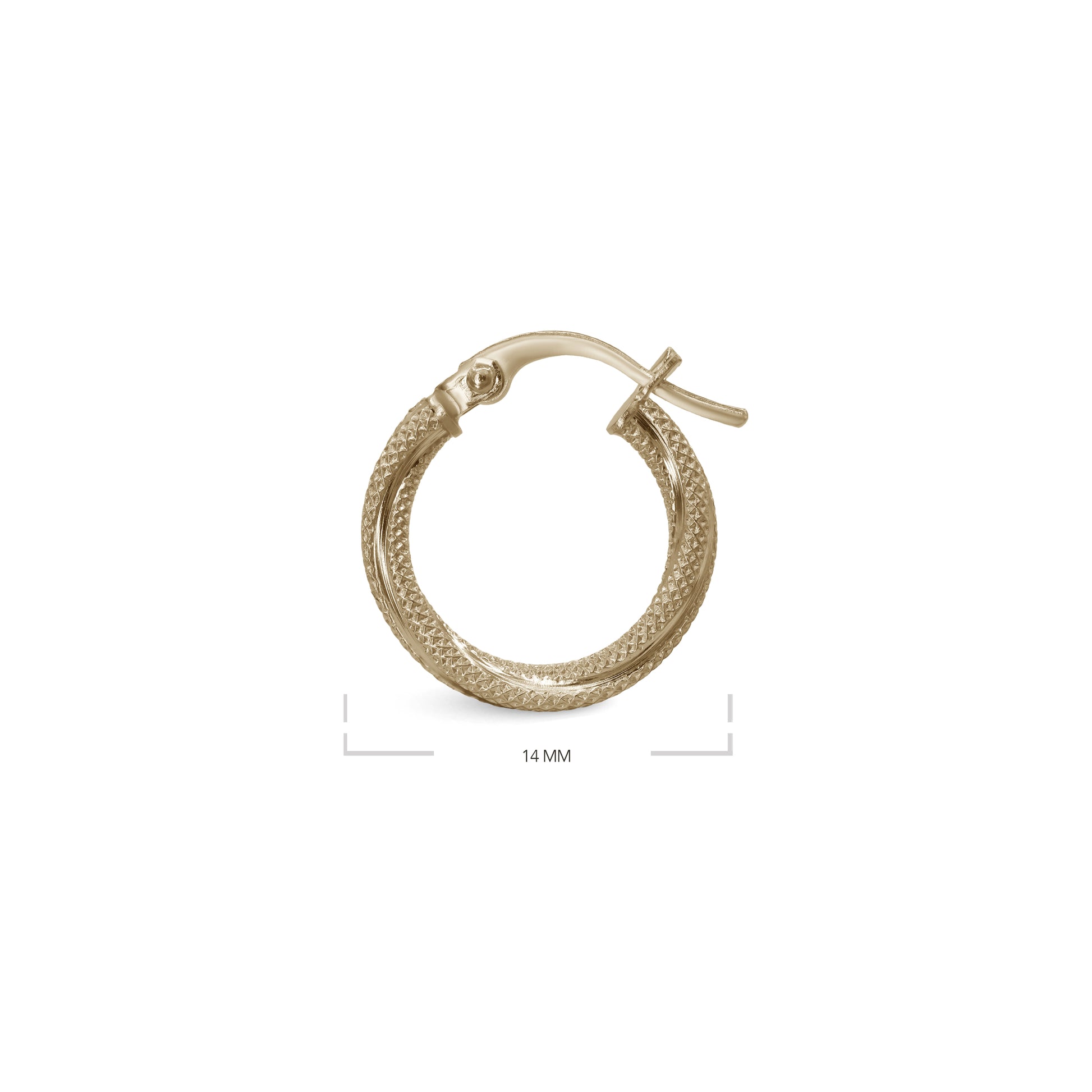 Twisted Diamond Cut Tube Earrings | 18k Yellow Gold