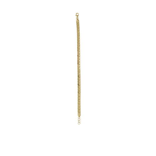 Flat Link Chain Bracelet – Adjustable 18k Yellow Gold | Jamal Al Muhra