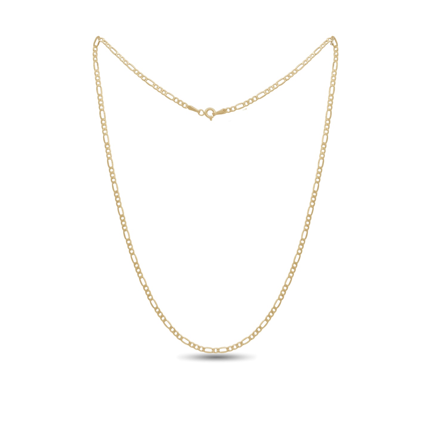 18k Gold Light Figaro Chain Necklace | Slim Linked Design | Jamal Al Muhra