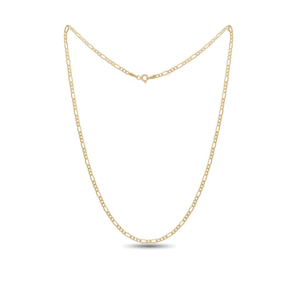 18k Gold Light Figaro Chain Necklace | Slim Linked Design | Jamal Al Muhra