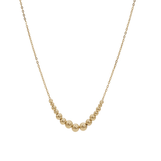 18k Gold Ball Bead Gradient Necklace | Minimal Elegance | Jamal Al Muhra