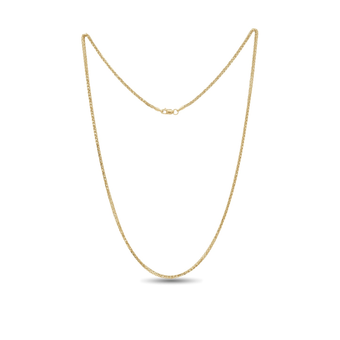 18k Gold Wheat Chain Necklace | Smooth Flexible Design | Jamal Al Muhra