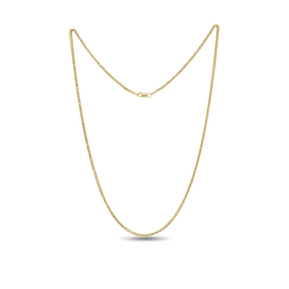 18k Gold Wheat Chain Necklace | Smooth Flexible Design | Jamal Al Muhra