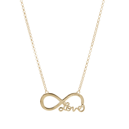 18k Gold Infinity Love Pendant Necklace | Elegant Script Design | Jamal Al Muhra
