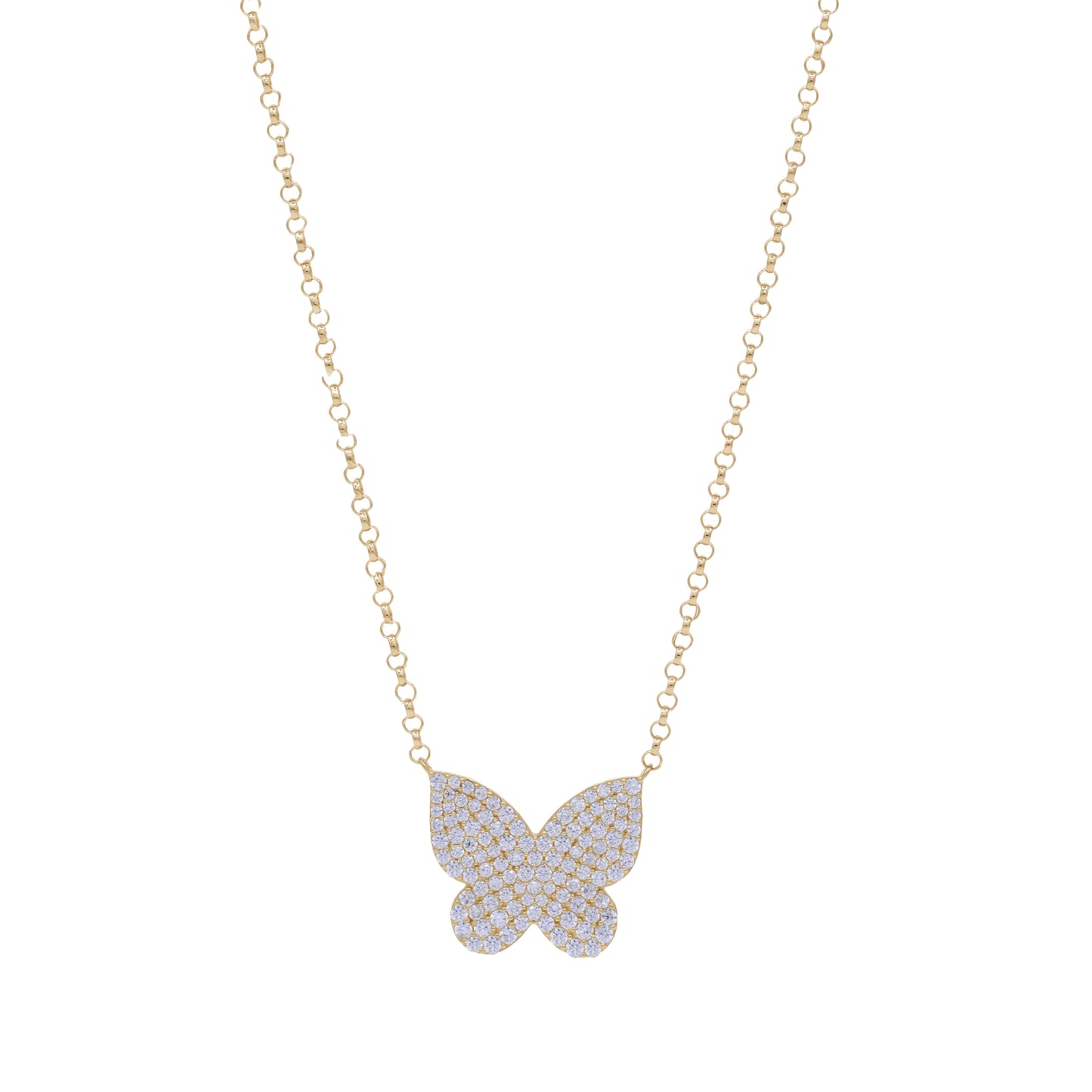 18k Gold Pavé Butterfly Necklace | Elegant Sparkling Design | Jamal Al Muhra