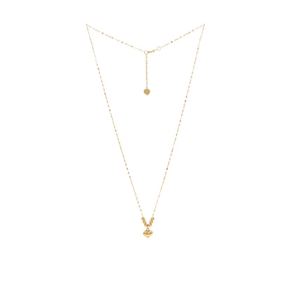 Gold Chain Jewelry Set with Heart Detail – Necklace, Bracelet & Earrings
