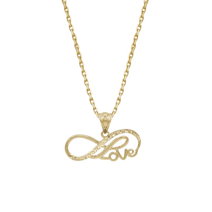18k Yellow Gold Infinity Love Pendant Necklace | Jamal Al Muhra