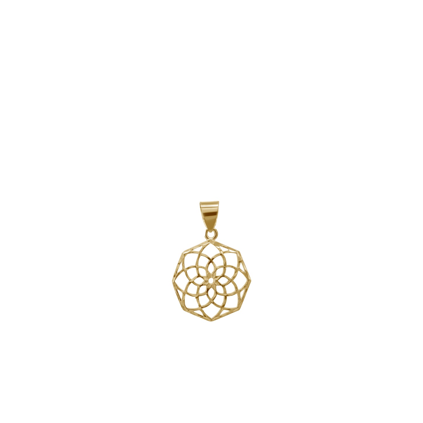 Geometric Flower Pendant | 18k Yellow Gold