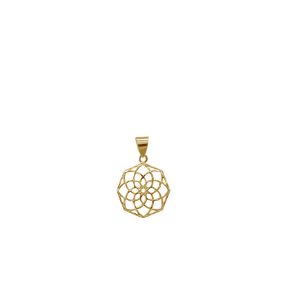 Geometric Flower Pendant | 18k Yellow Gold