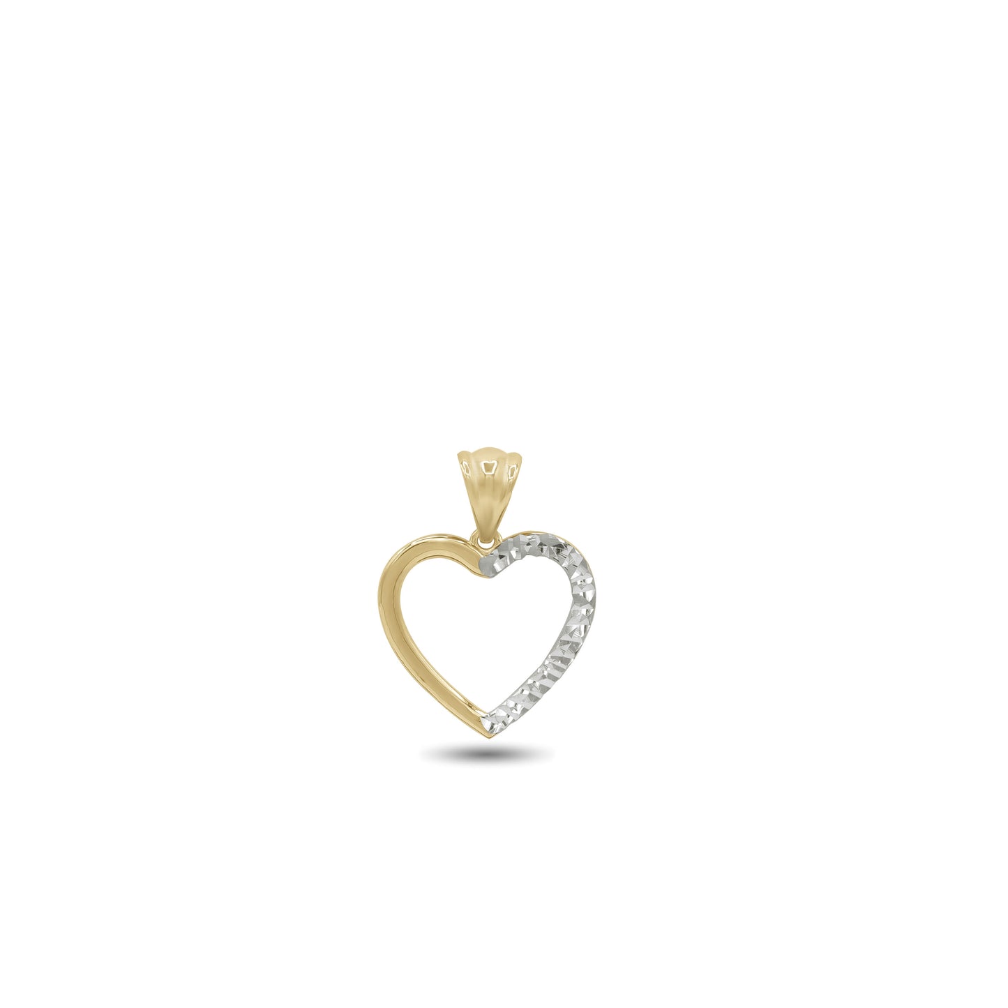 18k Yellow & White Gold Open Heart Pendant | Jamal Al Muhra