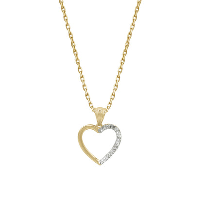 18k Yellow & White Gold Open Heart Pendant Necklace | Jamal Al Muhra