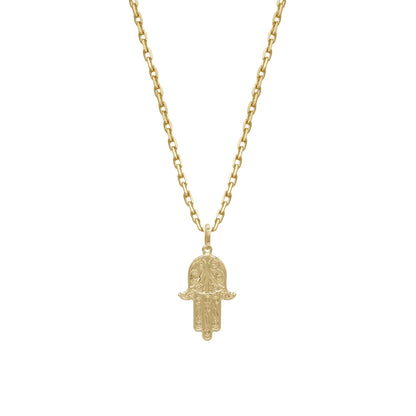 18k Yellow Gold Hamsa Hand Pendant Necklace | Jamal Al Muhra