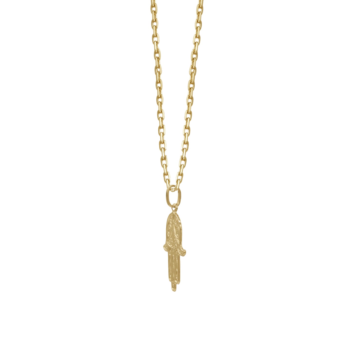 18k Yellow Gold Hamsa Hand Pendant Necklace | Jamal Al Muhra