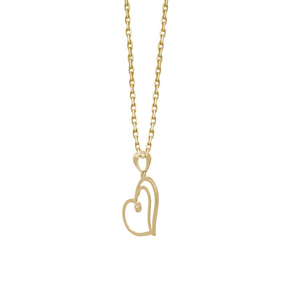18k Yellow Gold Double Heart Pendant Necklace | Jamal Al Muhra