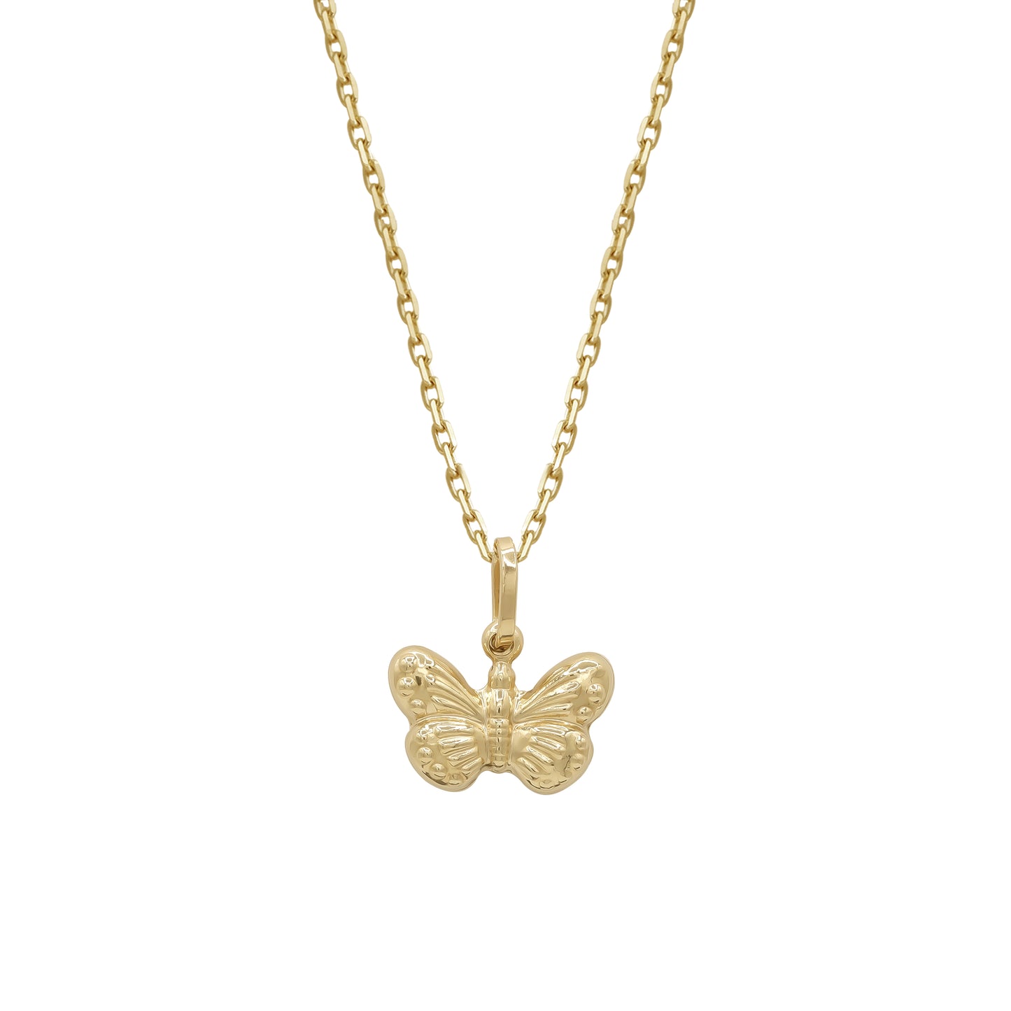 18k Yellow Gold Butterfly Pendant Necklace | Jamal Al Muhra