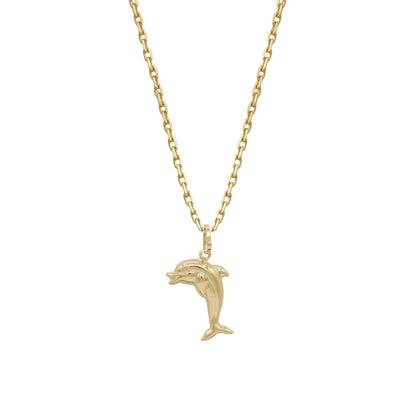 18k Yellow Gold Dolphin Pendant Necklace | Jamal Al Muhra