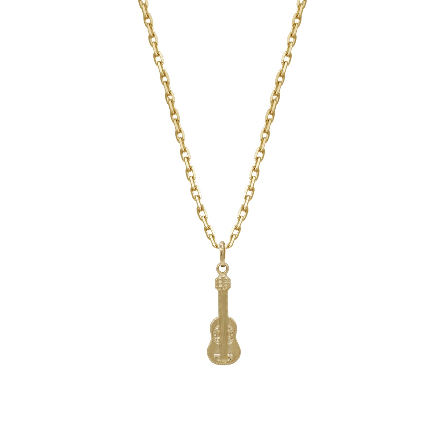 18k Yellow Gold Guitar Pendant Necklace | Jamal Al Muhra