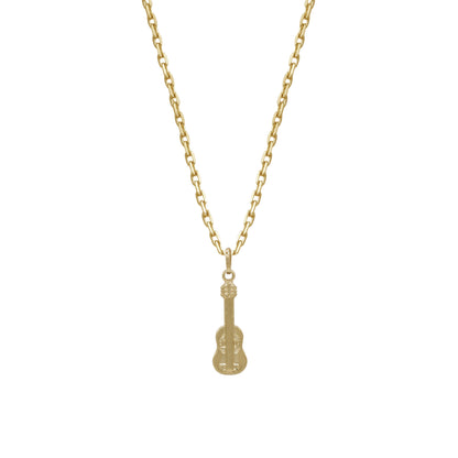 18k Yellow Gold Guitar Pendant Necklace | Jamal Al Muhra