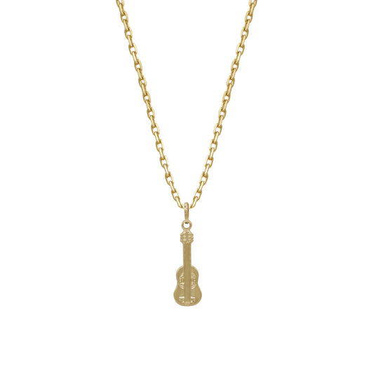 18k Yellow Gold Guitar Pendant Necklace | Jamal Al Muhra