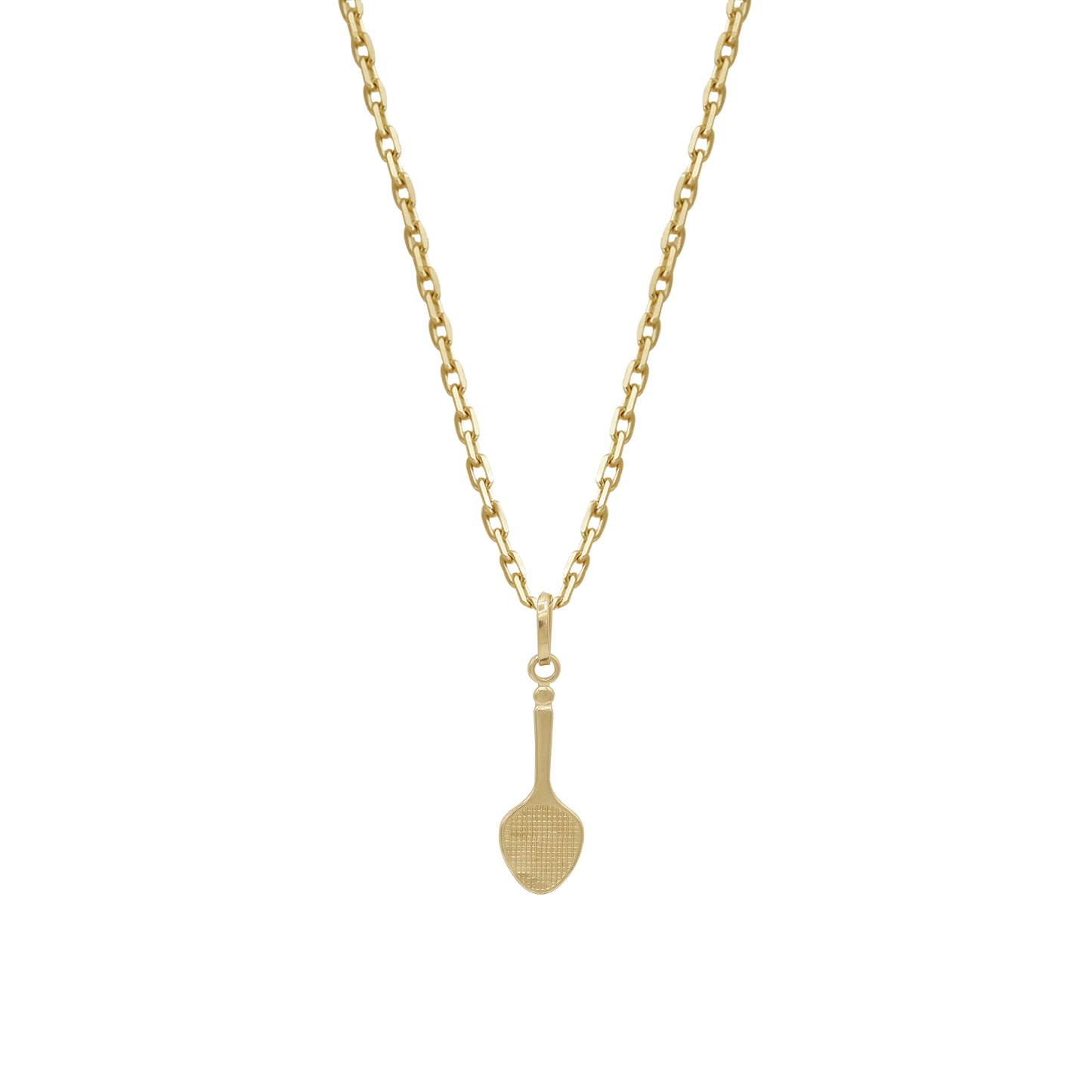 18k Yellow Gold Tennis Racquet Pendant Necklace | Jamal Al Muhra