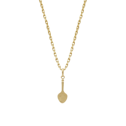 18k Yellow Gold Tennis Racquet Pendant Necklace | Jamal Al Muhra