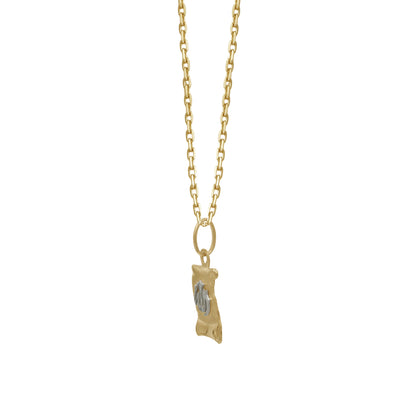 18k Yellow & White Gold Allah Pendant Necklace | Jamal Al Muhra