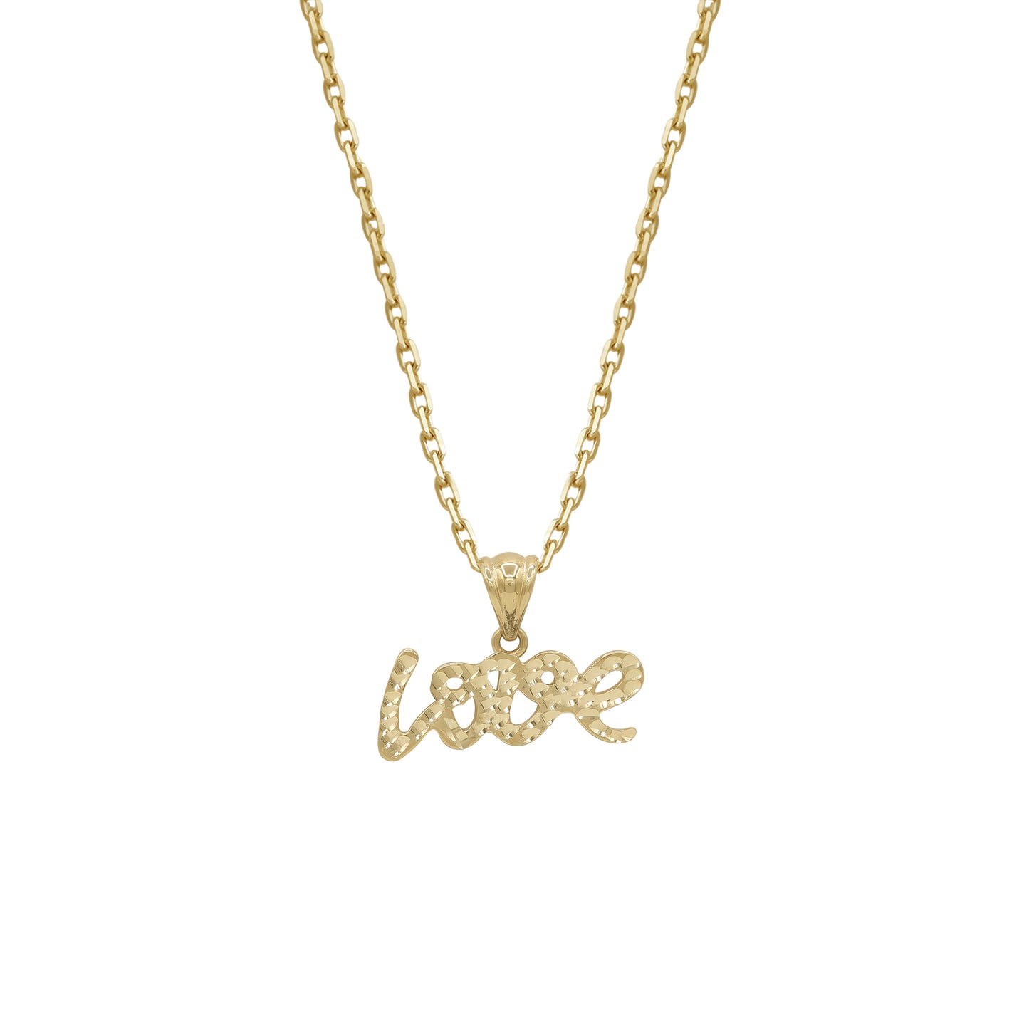 18k Yellow Gold “Love” Pendant Necklace | Jamal Al Muhra