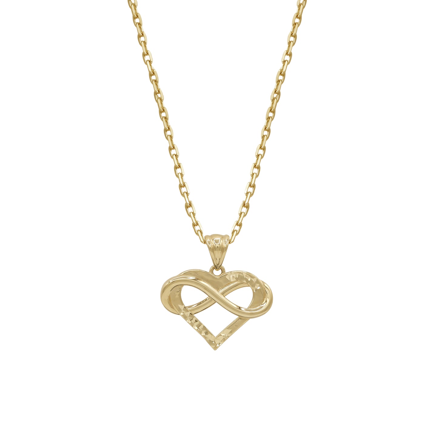 18k Yellow Gold Infinity Heart Pendant Necklace | Jamal Al Muhra